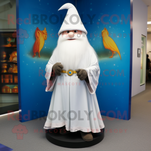 Hvid Wizard maskot kostume...