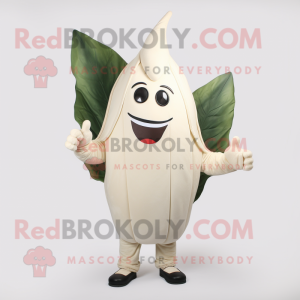 Cream Beet mascot costume character dressed with a Bodysuit and Gloves