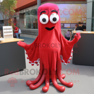 Red Squid mascotte kostuum...