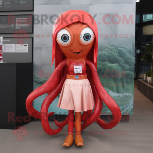 Red Squid mascotte kostuum...