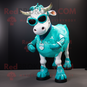 Turquoise koe mascotte...
