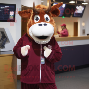 Maroon Guernsey Cow...