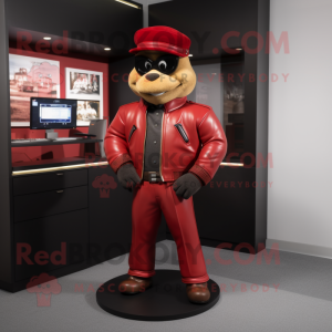 Röd Attorney maskot kostym...
