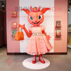 Peach Devil maskot drakt...