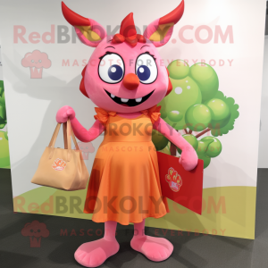 Peach Devil maskot kostume...