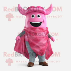 Pink Steak maskot kostume...
