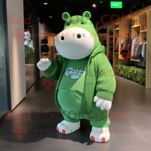 Groen Nijlpaard mascotte...
