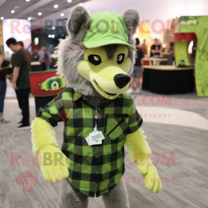 Lime Green Wolf mascotte...