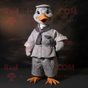 Gray Duck maskot drakt...