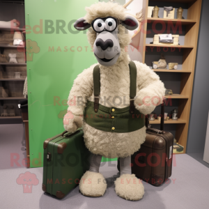 Olive Merino Sheep mascotte...