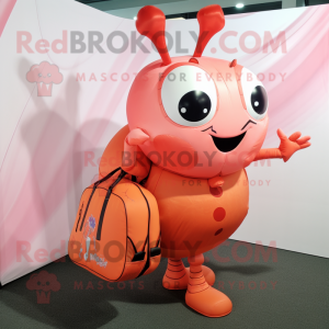Peach Lobster maskot drakt...
