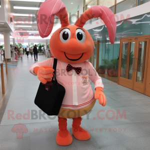 Peach Lobster maskot kostym...