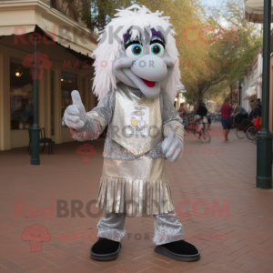 Silver Jambalaya mascot costume character dressed with a T-Shirt and Anklets