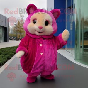 Magenta hamster maskot...