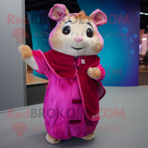 Magenta hamster maskot...