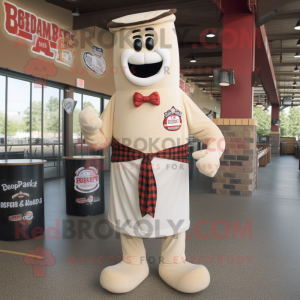 Cream Bbq Ribs mascot costume character dressed with a Dress Shirt and Ties