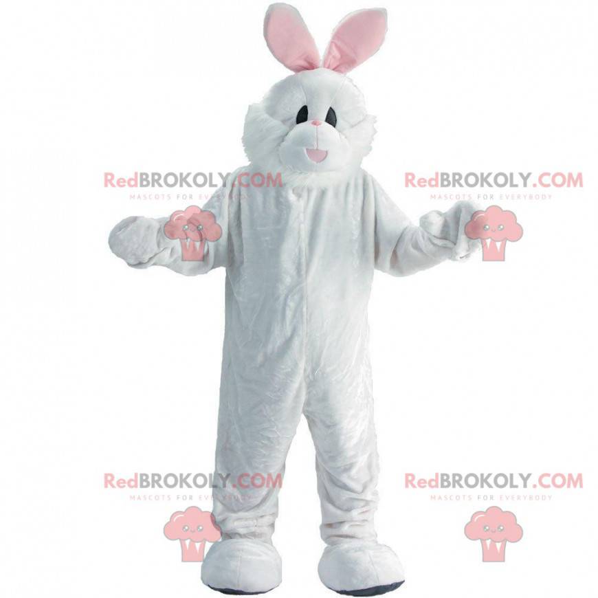Mascotte de lapin blanc et rose, costume de lapin en peluche - Mascotte de lapin blanc et rose, costume de lapin en peluche -