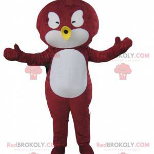 Mascote pássaro vermelho e branco - Redbrokoly.com