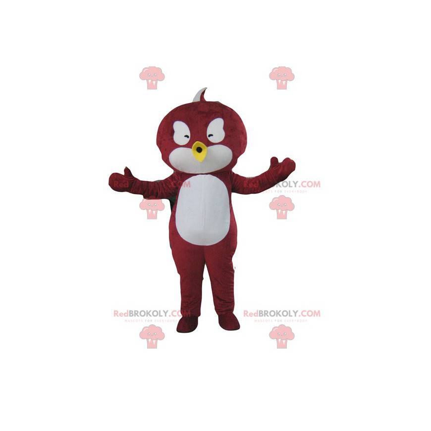 Mascotte d'oiseau rouge et blanc - Redbrokoly.com