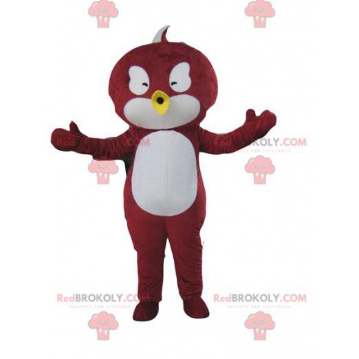 Mascota pájaro rojo y blanco - Redbrokoly.com