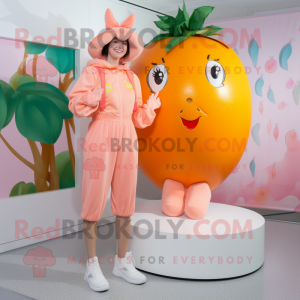 Peach Stilt Walker maskot...