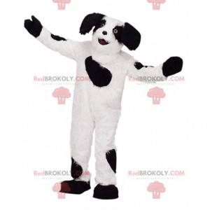 Witte en zwarte hond mascotte, pluche hondenkostuum -