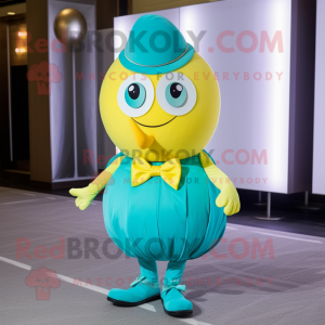 Cyan Lemon maskot kostume...