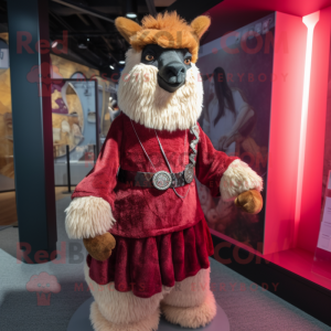 Maroon Llama mascotte...