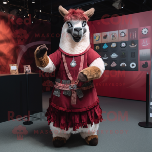 Maroon Lama maskot drakt...