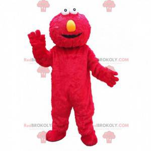 Maskot av Elmo, den berömda röda dockan av Muppets -