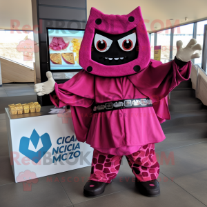 Magenta Nachos mascot costume character dressed with a Cover-up and Belts