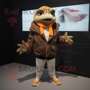 Brown Cod maskot kostume...