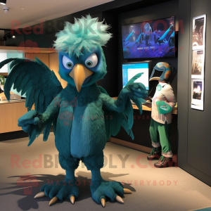 Teal Harpy mascotte kostuum...