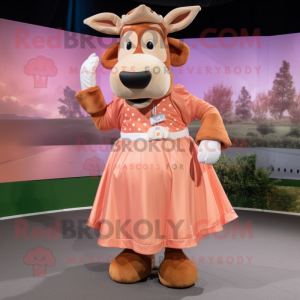 Peach Jersey Cow mascotte...