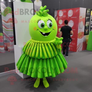 Limegrøn chokolade maskot...