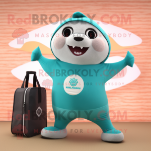 Teal Seal maskot kostume...