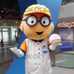 nan Handball Ball mascot costume character dressed with a Baseball Tee and Reading glasses