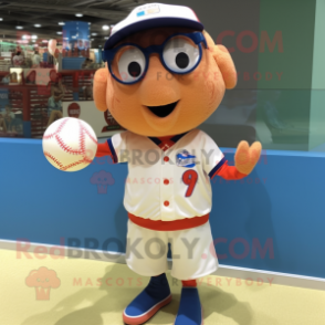 nan Handball Ball mascot costume character dressed with a Baseball Tee and Reading glasses