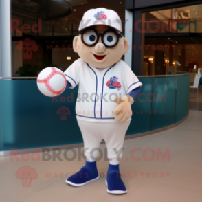 nan Handball Ball mascot costume character dressed with a Baseball Tee and Reading glasses