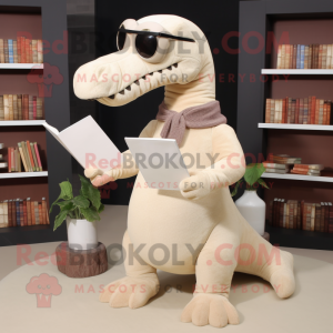 Beige Diplodocus maskot...