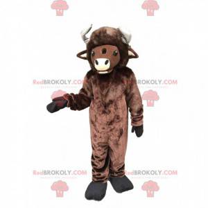 Gigante mascotte bisonte marrone, costume da bufalo -