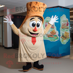 Tan Pizza Slice mascotte...