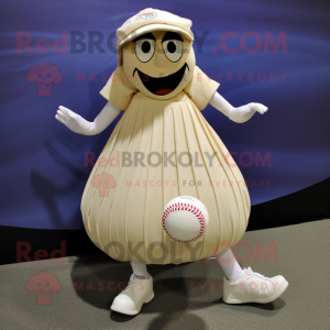 Cream Baseball Ball maskot...