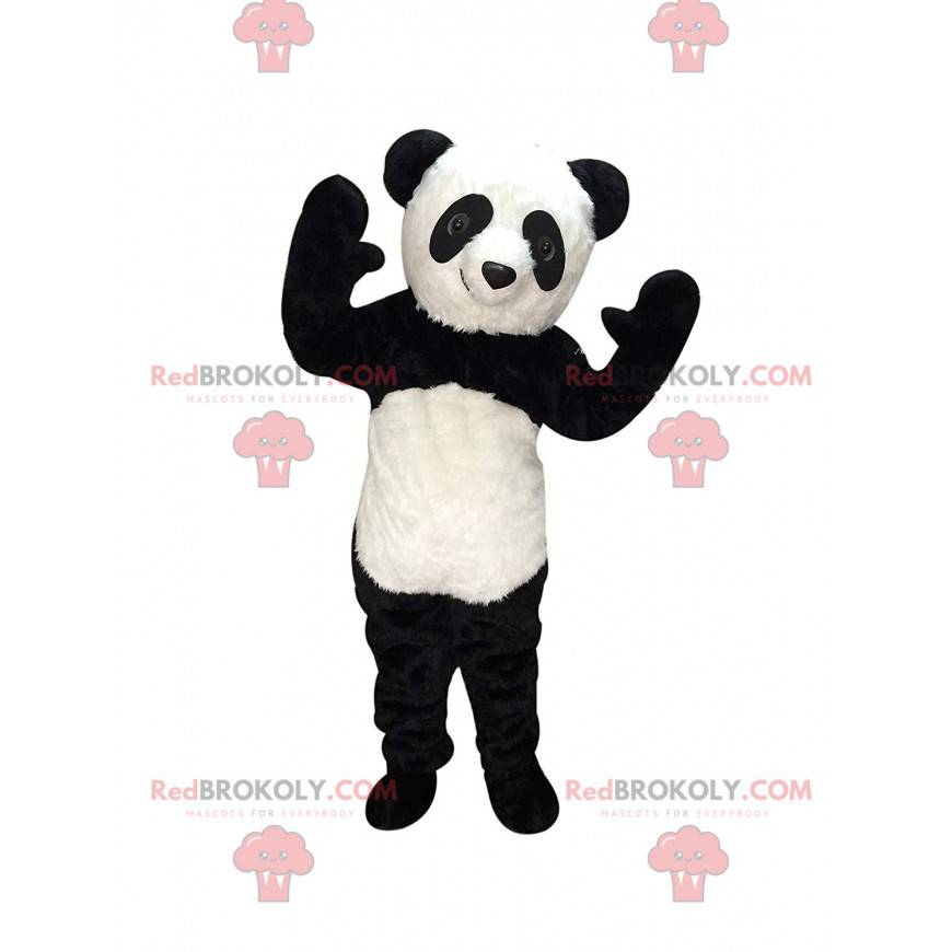 Zwart-witte panda mascotte, realistisch berenkostuum - Zwart-witte panda mascotte, realistisch berenkostuum -