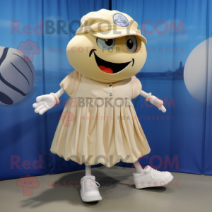 Cream Baseball Ball maskot...