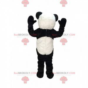 Mascote panda preto e branco, fantasia de urso realista -