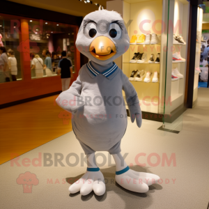Grå Albatross maskot kostym...