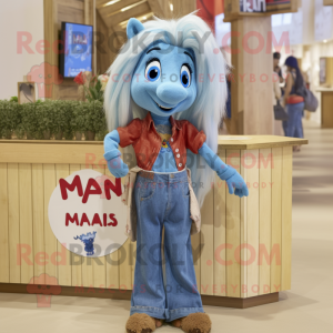 nan Mare mascot costume character dressed with a Boyfriend Jeans and Hair clips