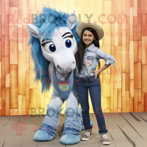 nan Mare mascot costume character dressed with a Boyfriend Jeans and Hair clips