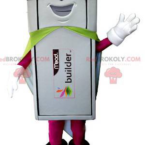 Witte USB-stick mascotte in superheld outfit - Redbrokoly.com